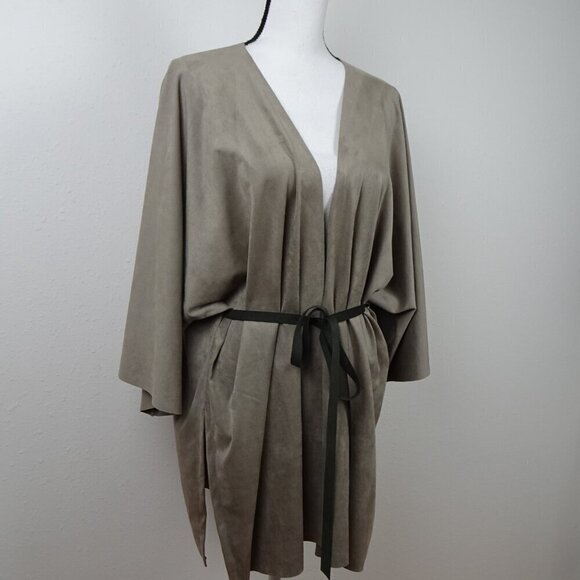 Bryn Walker Open Front Cardigan Women's Plus Size 1X Gray Open Front Made in USA - Picture 4 of 12